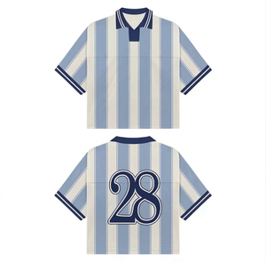 Maillot de football rétro pour homme, col en V, manches courtes, 100% polyester, tissu respirant et anti-transpiration, logo personnalisé, nom de l'équipe, football - Product Image 2