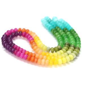 Cuentas de Cuarzo Multicolor en Forma de Rondelle: Joyería de Piedras Preciosas Lisas (7-8mm) - Product Image 2