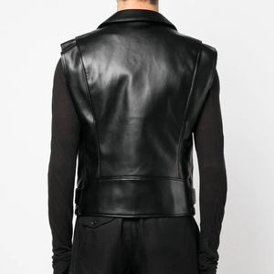Chaqueta de cuero de cabra marrón personalizada a la moda, chaleco de cuero genuino para hombre de alta calidad para invierno, estilo urbano. - Product Image 2