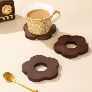 Indian Manufacture Natural Wood Drink Coasters with Holder for Home Decor and <b>Kitchen</b> <b>Accessories</b> by blossom craft india - Product Image 1