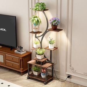 62\" Tall Indoor Plant <b>Stand</b> with 8 Tiered Large Flower 8 Indoor Grow Lights Lighted <b>Corner</b> Plant <b>Stands</b> for Growing - Product Image 1