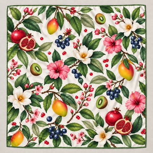 Custom <b>Printed</b> Vegetable <b>Scarf</b> Soft Lightweight Square Womens Headscarf Fashion Accessory OEM ODM Manufacturer Low MOQ - Product Image 1