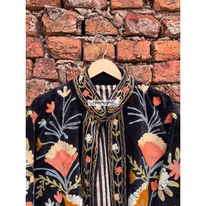 Indian velvet Jacket Handmade Short Unisex Jacket Uzbek Embroidery Jacket With Inside Cotton Lining Boho Women's Jacket - Product Image 4