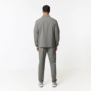 Men's Grey <b>Nylon</b> Tracksuit Zip-Up Jacket <b>Jogger</b> Pants Set Casual Sportswear Outfit Breathable Full Sleeve Solid Color Autumn - Product Image 6