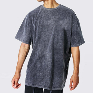เสื้อยืดโอเวอร์ไซส์แบบถักลายเรียบ ดีไซน์สั่งทำพิเศษสำหรับผู้ชาย ผ้าฝ้าย 100% แขนยาวและแขนสั้น คุณภาพสูง ป้องกันการเป็นขุย - Product Image 2