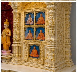Big Swaminarayan Teak Wood Mandir For Home <b>Hand</b> Carved Wooden Hindu Temple for Home & Office Wholesale Indian Pooja Ghar Mandir - Product Image 5
