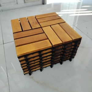 High Quality Modern Dual Lock Interlocking Square Outdoor <b>Deck</b> Tiles Wood Grain 300x300mm Waterproof Fireproof Pool Workshop - Product Image 3