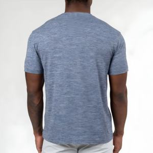 Camiseta de Algodón Gris Jaspeado para Hombre, Informal, Deportiva, de Manga Corta, Transpirable, Básica, para Verano, con Logotipo Personalizado, Proveedor Mayorista - Product Image 2