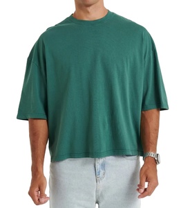 Nouvel arrivage : T-shirt court oversize coupe boxy, personnalisable, unisexe, vierge, pour homme - Product Image 1
