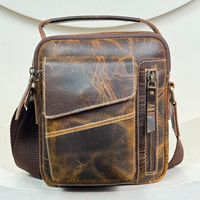 Sacs à bandoulière de voyage en cuir véritable vieilli pour hommes de luxe en plein air avec logo personnalisé sacs à bandoulière de voyage faits à la main à la mode vintage
