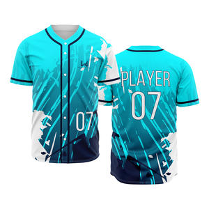 เสื้อเบสบอลสั่งทำพิเศษ แห้งเร็ว ระบายอากาศได้ดี คุณภาพสูง แขนสั้น ติดกระดุมเต็มตัว ไซส์ใหญ่ เย็บด้านหน้า โพลีเอสเตอร์ 100% - Product Image 3