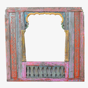 Haswani Handicrafts Wooden Temple <b>Frame</b> Antique Handcrafted Painted Carved Decorative Arch Vintage Rustic Wall <b>Frame</b> Home Decor - Product Image 1