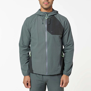 Men Hooded Windbreaker Tracksuit Set <b>Lightweight</b> Zip Up <b>Jacket</b> Jogger Pant Outdoor <b>Running</b> Training Sportswear Custom Wholesale - Product Image 3