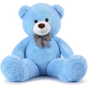Orsacchiotto Gigante Blu di 4 Piedi (47 Pollici) con Papillon Classico, Peluche Imbottito, Regalo di Compleanno per Fidanzata o Fidanzato - Product Image 1