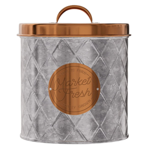 กระป๋องเก็บอาหารโลหะชุบสังกะสีสีดำพร้อมฝาปิดทรงกลมสำหรับใส่น้ำตาล ชา และกาแฟในครัว ชุดสี่ใบ - Product Image 4