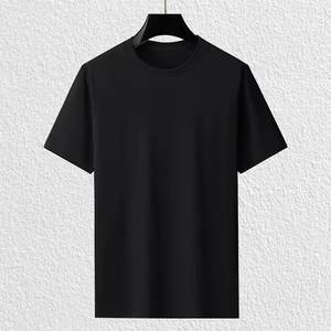 Camiseta de Manga Corta para Hombre, Cuello Redondo, Color Sólido, 190g, CVC, Tallas Grandes, con Logotipo Bordado Personalizado OEM, Precio de Fábrica China Bangladesh - Product Image 3
