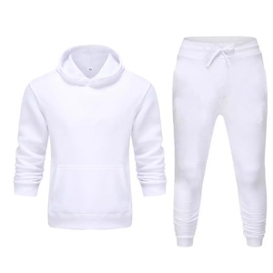 GAF Premium Custom Men's Solid Casual Full <b>Zip</b> <b>Hooded</b> Reversible Winter Crew Neck Jogging Tracksuit Set 100% Polyester - Product Image 6