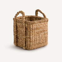 Panier en jacinthe d'eau naturelle à bas prix, paniers tressés pour rangement et organisation de placards