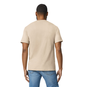 Camiseta de Hombre, Cuello Redondo, Algodón Jersey, Color Beige, Manga Corta, Corte Regular, Suave, Transpirable, Informal, Verano, Uso Diario, con Logo, Básica - Product Image 2
