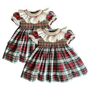 Robes de princesse pour enfants 100 % coton en gros, robes de soirée smockées à carreaux, ODM OEM, coupe droite, Vietnam, taille moyenne - Product Image 2