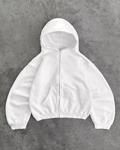 Hoodie personnalisé 100% coton, coupe ample, effet délavé, épaules tombantes, 450 g/m², fermeture éclair, pour hommes, femmes et streetwear. - Product Image 4