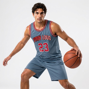 Custom Blue Basketball Jersey Men's Sleeveless Sublimated Logo Number 23 Breathable Polyester Moisture Wicking Team Sportswear - Product Image 4