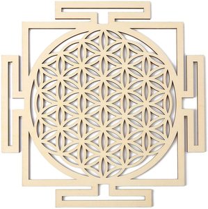 Arte de pared de madera con mano de Hamsa, geometría sagrada, letrero de madera, ojo turco, cuadrícula de cristales, decoración colgante para pared de sala de estar y hogar - Product Image 5