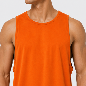 Débardeur ample pour homme en mélange de coton respirant de qualité supérieure. Coupe ample et stylée pour la salle de sport ou la rue, confort maximal, service OEM. - Product Image 5