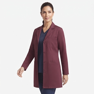 Ensemble de tenue médicale tissée pour femme, à manches longues, col en V, simple boutonnage, pour l'hôpital et le personnel infirmier - Product Image 3