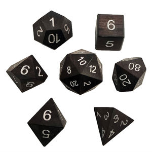 Handmade Polyhedral Wooden <b>Dice</b> 7-Piece Set Durable Eco-Friendly for RPG Tabletop Board Games Tradebyd - Product Image 1