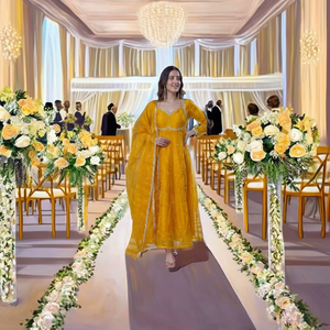 ชุดคุर्ตา/คุर्ติ ผ้าไหมปักลายประดับเลื่อม แบรนด์ RICH LOOK Ramdev Trading สำหรับผู้หญิง สไตล์ชาติพันธุ์ ทันสมัย แห้งเร็ว เหมาะสำหรับงานปาร์ตี้และงานเฉลิมฉลอง - Product Image 1