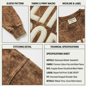 Retro Gym Style Crewneck Sweatshirt Embossed Text Pullover For Men Casual Streetwear Drop Shoulder Sweater Vintage Wash Top - Product Image 6