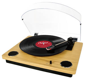 Lecteur de vinyle sans fil Bluetooth 5.0 avec haut-parleurs, entrée AUX, lecteur de disques pour système <span class=keywords><strong>audio</strong></span> domestique - Product Image 1