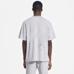 เสื้อยืดคอตตอนสีดำพิมพ์ลายโลโก้ตามสั่งขายส่ง เสื้อยืดดีไซน์เนอร์ทรงโอเวอร์ไซส์สำหรับผู้ชาย เสื้อยืดคอตตอน 100% - Product Image 5