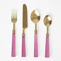 Ensemble de 4 pièces de décoration de table de café moderne en acier inoxydable avec poignée en métal rose cylindrique doré poli miroir, respectueux de l'environnement