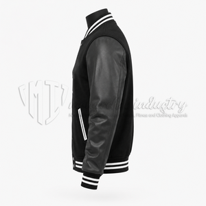 Chaqueta Universitaria Personalizada, Cuerpo de Lana, Mangas de Cuero, Chaqueta Letterman, Fabricante OEM ODM - Product Image 5