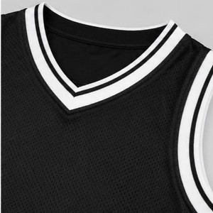 Maillot de basket-ball unisexe en maille noire sans manches, col rond, respirant, en polyester, coupe régulière pour adultes, toutes saisons - Product Image 5