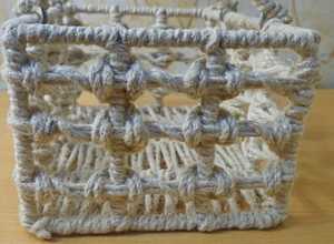 Panier de rangement en macramé en fer et jute fait main, écologique, tressé à la main en corde de coton, organisateur de cuisine et de bureau, style bohème pour fruits - Product Image 3
