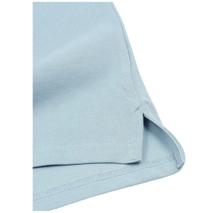 Polo à manches courtes bleu clair pour homme avec rayures blanches et logo ovale, style décontracté, tissu Oxford en coton - Product Image 4