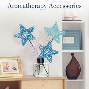 48 mini-boules en rotin bleu et blanc, ornements en osier pour vases, idéales pour les mariages d'été, les fêtes sur le thème de l'océan et la décoration étoilée. - Product Image 5