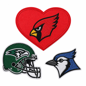 Iron-On Embroidered Patches Heart Shape PU Backing for Clothing Gifts Caps Bags - Product Image 1