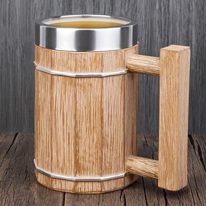 Eco-Friendly Polished Wooden Viking <b>Mug</b> with Hand Carved Engraving and Animal Design-Valentine's Day & Halloween Gift - Product Image 5