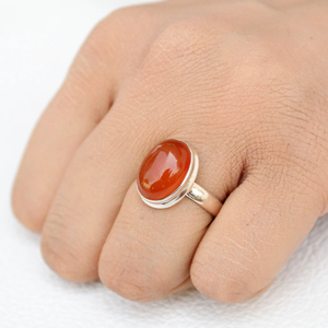 Carnelian Gemstone <b>Midi</b> <b>Ring</b> 925 Silver Handmade Statement <b>Ring</b> for Women handmade Birthday Anniversary Gift <b>Ring</b> For Her - Product Image 2