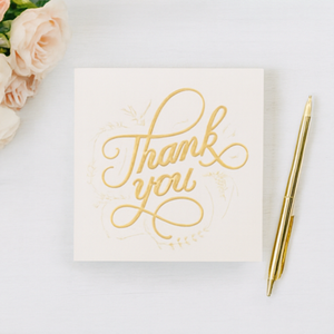 Carte de remerciement de luxe personnalisée avec enveloppe, impression dorée, carte de vœux pour emballage cadeau de mariage, papeterie - Product Image 2