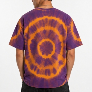 Camiseta Tie Dye para Hombre, Premium, Suave, Transpirable, Manga Corta, Diseño Morado, Estilo Urbano, Cuello Redondo, Corte Regular, Moda Urbana - Product Image 2