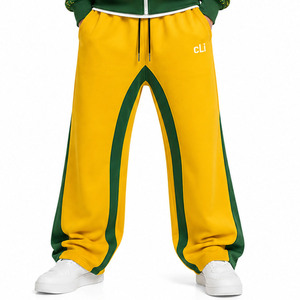 Ensemble de sweats à capuche zippés Y2K personnalisés avec strass, blocs de couleur, en molleton épais, coupe oversize, et pantalon de survêtement large, style sportif - Product Image 5