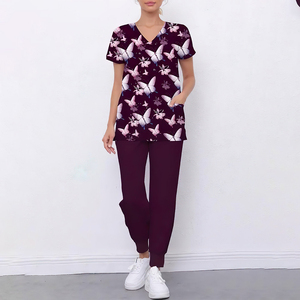 Conjunto de Uniformes Médicos Unisex con Logotipo Personalizado, 100% Algodón Twill Estampado, Uniforme de Enfermera para Hospital, Directo de Fábrica - Product Image 5