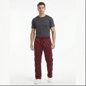 Pantalones de chándal de entrenamiento de pierna recta de nailon con botón a presión dividido de alta calidad personalizados, pantalones de chándal holgados, pantalones de trabajo para hombres, Invierno - Product Image 1