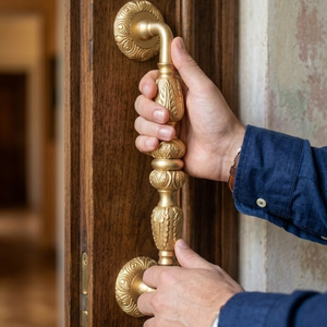 Manija de Puerta Arquitectónica Moderna y Duradera de Latón Sólido Rigel |   Diseño Ornamental de Lujo para Puertas Residenciales de Villas y Hoteles - Product Image 4