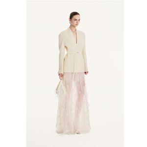 คอลเลคชั่นใหม่ กระโปรงยาวสำหรับผู้หญิง MILAN EMB FEATHER SKIRT ผ้าคิวโปร 73% โพลีเอสเตอร์ 27% กระโปรงสำหรับผู้หญิงทุกฤดูกาล - Product Image 5